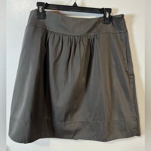 Ann Taylor LOFT Gray Knee-Length A-Line Pleated Skirt